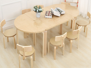 桦木八人组合桌