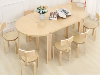 桦木八人组合桌